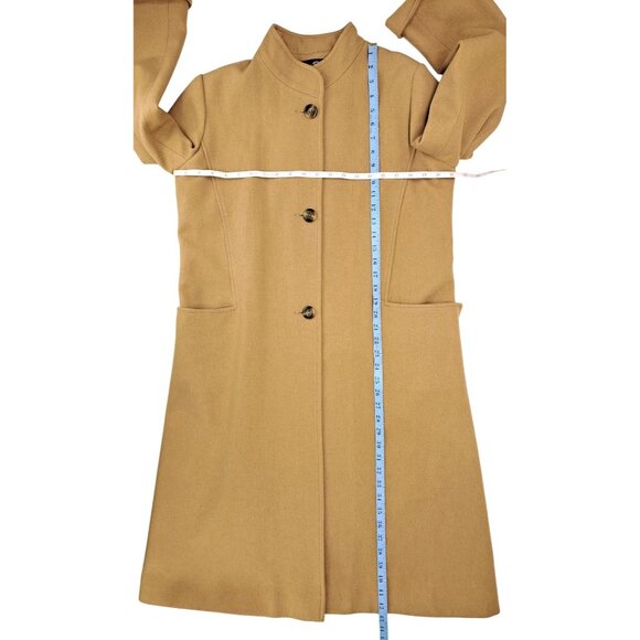 Vintage Gino Rossi For Wilson Camel Hair Coat Women Size 12 Pockets Button Front - Picture 8 of 13